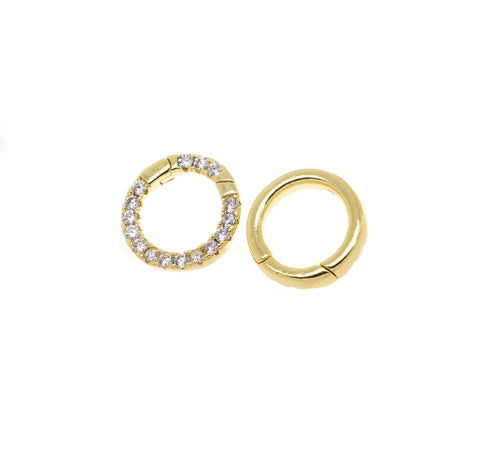 Gold Or Silver Removable Clicker Enhancer Ring Clasp,Chain Shortener Clasp,Removable  Enhancer Clasp,Gold CZ Enhancer Clasp,CLG298-CLS298