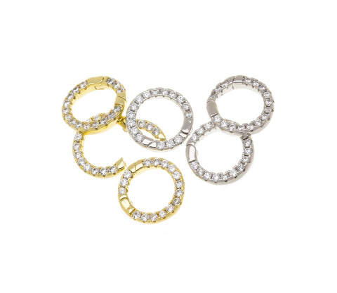 Gold Or Silver Removable Clicker Enhancer Ring Clasp,Chain Shortener Clasp,Removable  Enhancer Clasp,Gold CZ Enhancer Clasp,CLG298-CLS298