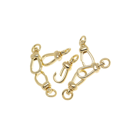 Swivel Push Gate Clasp,Dainty Gold Clasp With Rotating Ring,Swivel Clasp For Jewelry Making,Small Gold Clasp,Enhancer Swivel Clasp,CLG319