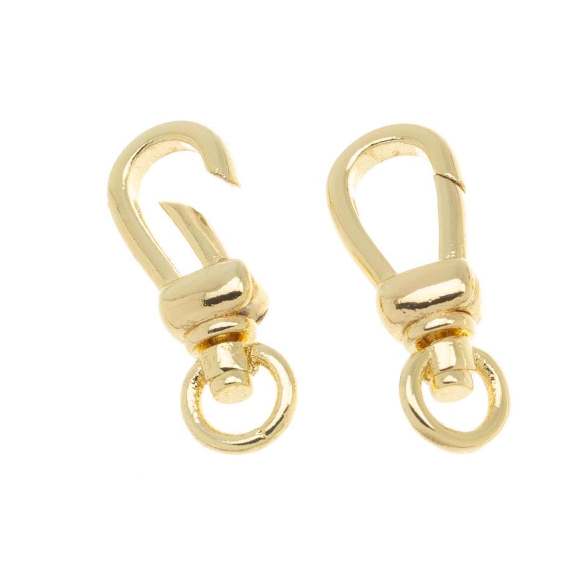 Swivel Push Gate Clasp,Dainty Gold Clasp With Rotating Ring,Swivel Clasp For Jewelry Making,Small Gold Clasp,Enhancer Swivel Clasp,CLG319