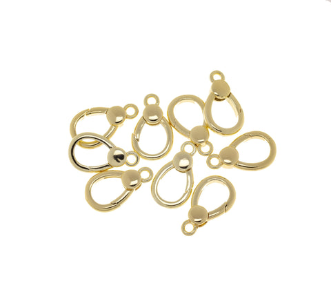 Small  Push Gate Gold Clasp,Push In Clasp For Jewelry Making,Spring Gate Lobster Clasp,CLG320