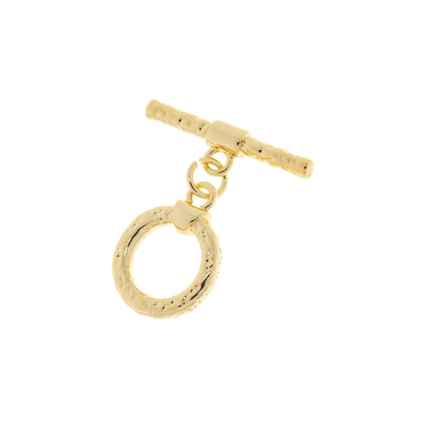 Hammered Circle Toggle Gold Clasp,Two Piece Gold Round Toggle Clasp,Toggle Clasp For Jewelry Making,CLG321