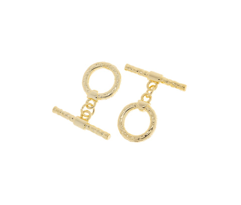 Hammered Circle Toggle Gold Clasp,Two Piece Gold Round Toggle Clasp,Toggle Clasp For Jewelry Making,CLG321