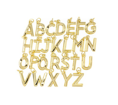 Gold Or Silver Initial Letter Charm,Alphabet initial Letter Charm,Letter Initial Charm For Permanent Jewelry Making,CPG20223-CPS2023