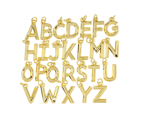 Gold Or Silver Initial Letter Charm,Alphabet initial Letter Charm,Letter Initial Charm For Permanent Jewelry Making,CPG20223-CPS2023