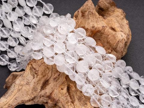 Natural Milky White Quartz Star Cut Disc Beads, 10mm disc, Natural Quartz beads, Natural Crystal Stone, Full Strand, DS018