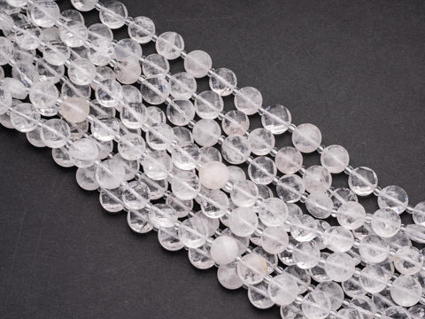 Natural Milky White Quartz Star Cut Disc Beads, 10mm disc, Natural Quartz beads, Natural Crystal Stone, Full Strand, DS018