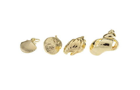Gold Sea Shell Charm,Hermit Crab Shell Charm,Sealife Hermit Shell Charm,Sea Shell Charm For Jewelry Making,CPG743-44-45-46