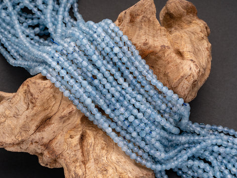 Natural 3mm faceted Natural Aquamarine, AAA quality Natural Aquamarine beads, Full strand, 15.5 inches, FR039