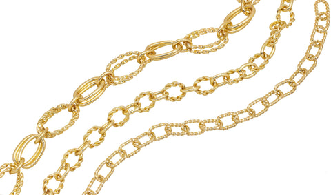 Twisted Rope Oval Gold Chain For Jewelry Making,Gold Chain For Minimalist Jewelry,Rolo Link Gold Chain,  CHG046,CHG047,CHG048