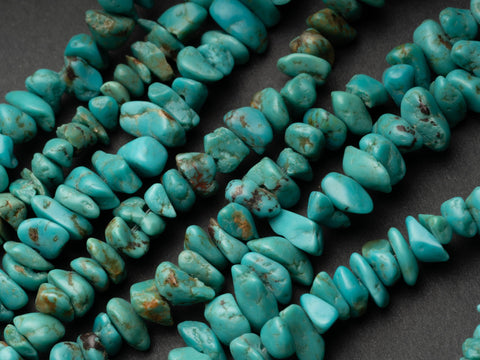 100% Genuine Natural Blue Turquoise Gemstone, Pebble Nugget Chip Loose Beads BULK LOT, CH002