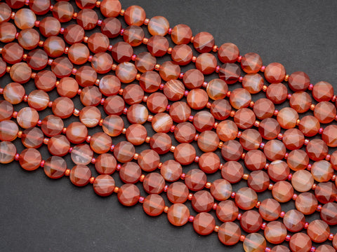 Fiery Natural Red Botswana Agate Star Cut Disc Beads, 10mm disc, Natural Red Boswana beads, Boswana Disc Beads, Full Strand, DS001