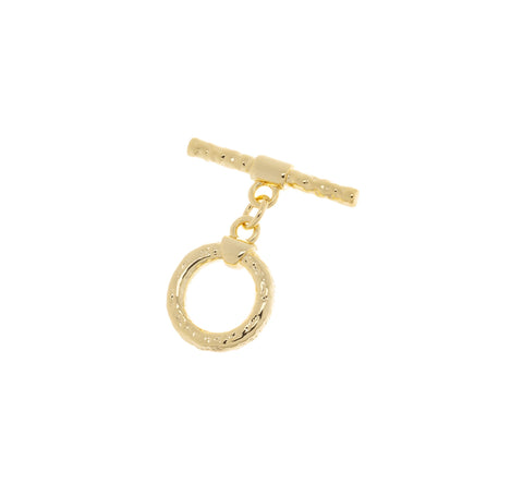 Hammered Circle Toggle Gold Clasp,Two Piece Gold Round Toggle Clasp,Toggle Clasp For Jewelry Making,CLG321