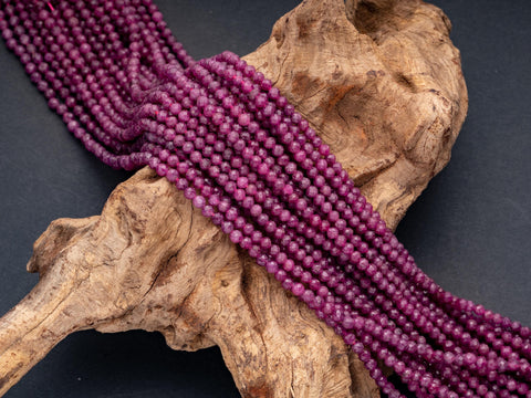 Natural 3mm faceted Natural Ruby, AAA quality Natural Ruby beads, Full strand, 15.5 inches, FR037