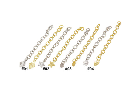 -2pcs Gold Or Silver 2" Extender Chain For Jewelry Making,Extension Link Chain.CNG,CNS,606,608,614,620