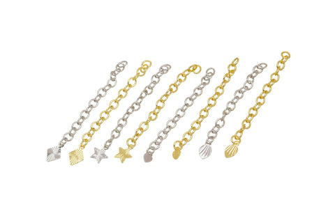 -2pcs Gold Or Silver 2" Extender Chain For Jewelry Making,Extension Link Chain.CNG,CNS,606,608,614,620