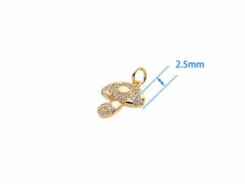 -18k Gold Micro Pave Mushroom Charm, Gold Charm With CZ, Charm For Necklace or Bracelet Making  CPG1091