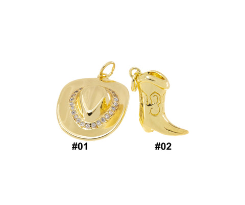 Cowboy Cowgirl Boot And Hat Charm,Cowboy Boot And Hat Charm For Jewelry Making,Western Cowboy Boots And Hat Pendant,CPG1122-CPG1453