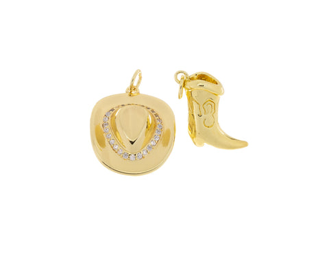 Cowboy Cowgirl Boot And Hat Charm,Cowboy Boot And Hat Charm For Jewelry Making,Western Cowboy Boots And Hat Pendant,CPG1122-CPG1453