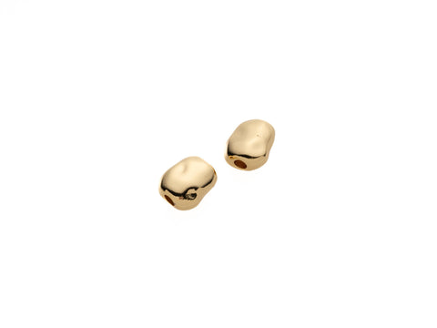 Gold  Nugget Spacer bead, Hammered Gold Spacer, Real Gold plated Beads, rich gold nugget, SPG056, SPG057 Two Sizes Available Sm or Lrg