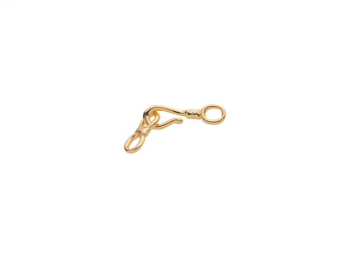 -18k Gold plated hook and eye clasp set, Gold S Hook Clasp, jewelry making supplies, CLG133