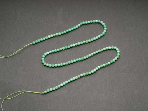 Natural Green Chrysoprase Faceted 8mm 4mm 3mm Round Beads 15.5" Strand