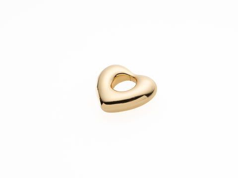 -18k Gold Plated Puffy Heart spacer, bead, or Connector Charm or pendant, Jewelry Making and Supplies, SPG041