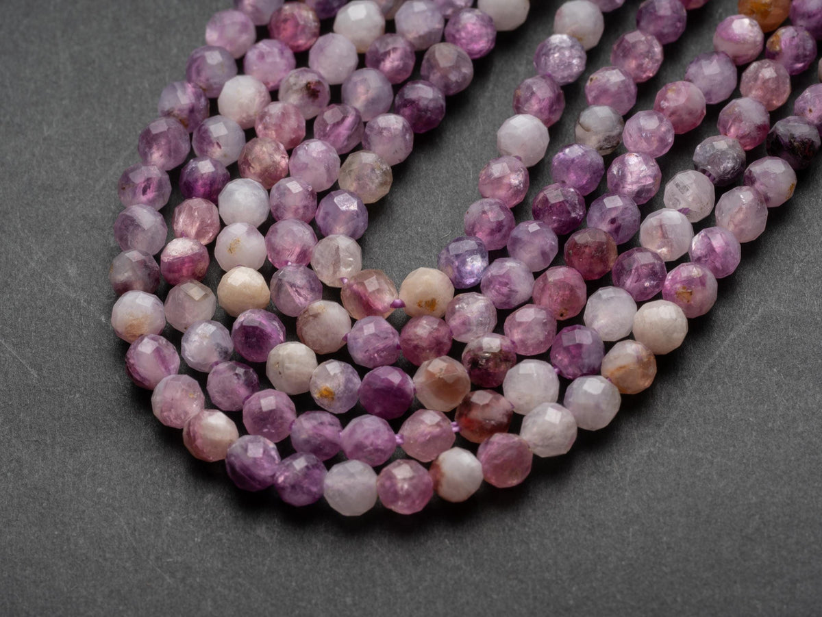 -3mm Natural Purple Mica Seed Bead Faceted Real Genuine Gemstone Jewelry Making For Bracelet Necklace Full Strand Bulk Wholesale, FR125