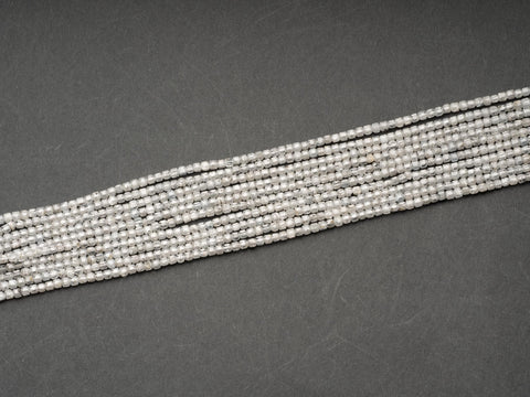 Natural AAA+ Grey Zircon Barrel Beads, Gemstone 2.5mm Micro Faceted Beads 15.5" Strand, Grey Zircon Semi Precious Gemstone Loose Beads MC046