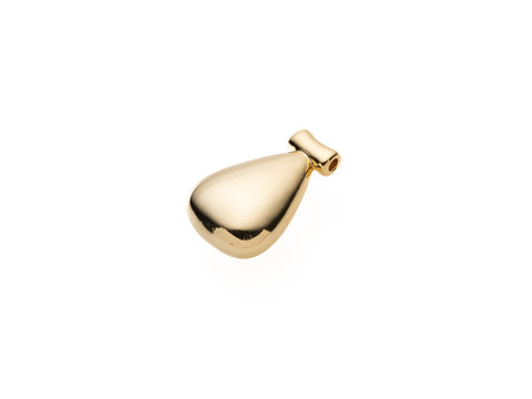 Gold Geometric Puffy Charm, Chunky Teardrop Slider, Chunky Gold Charm for Necklace or Earring Making, CPG2072