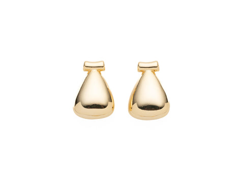 Gold Geometric Puffy Charm, Chunky Teardrop Slider, Chunky Gold Charm for Necklace or Earring Making, CPG2072