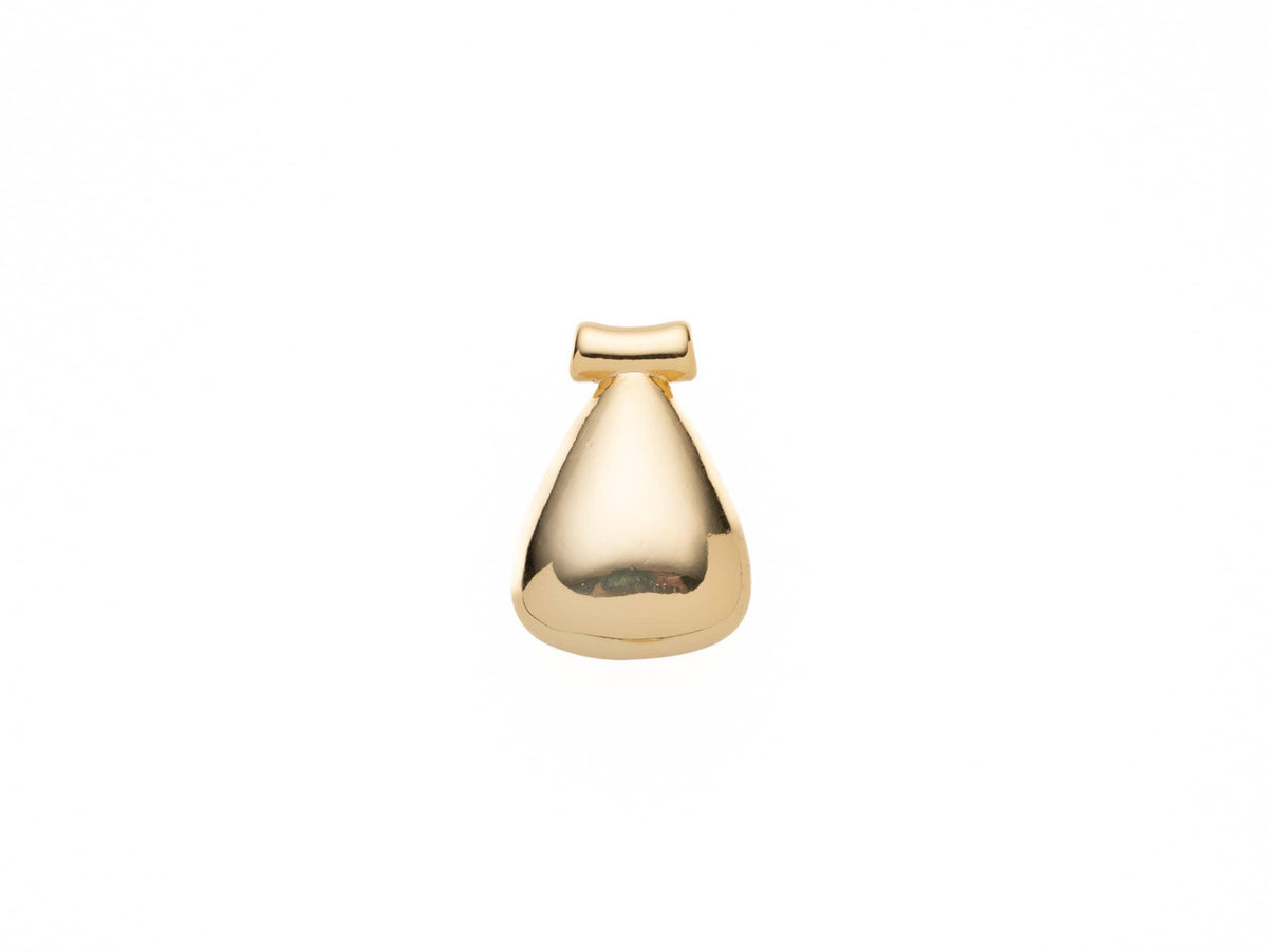 Gold Geometric Puffy Charm, Chunky Teardrop Slider, Chunky Gold Charm for Necklace or Earring Making, CPG2072