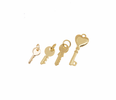 Dainty Gold Key Charm,Door Key Charm For Jewelry Making,Lock Key Charm For Necklace Or Bracelet,CPG1256-1557-2171-2190