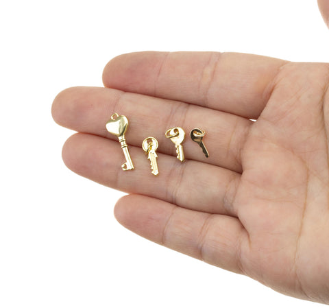 Dainty Gold Key Charm,Door Key Charm For Jewelry Making,Lock Key Charm For Necklace Or Bracelet,CPG1256-1557-2171-2190