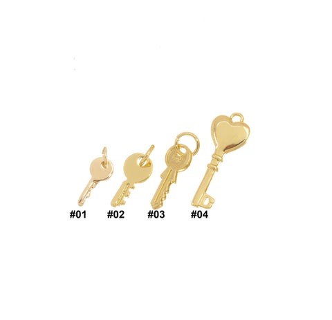 Dainty Gold Key Charm,Door Key Charm For Jewelry Making,Lock Key Charm For Necklace Or Bracelet,CPG1256-1557-2171-2190