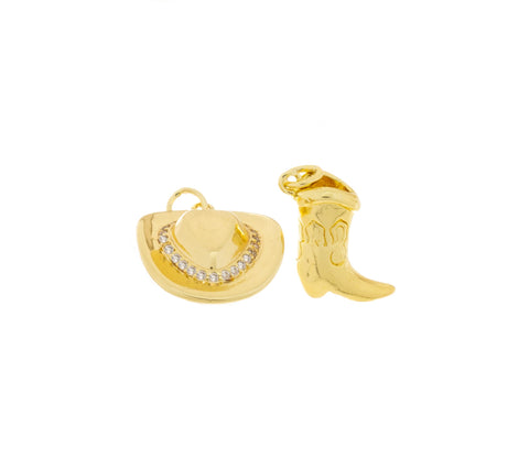 Cowboy Cowgirl Boot And Hat Charm,Cowboy Boot And Hat Charm For Jewelry Making,Western Cowboy Boots And Hat Pendant,CPG1122-CPG1453