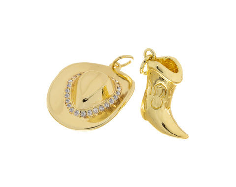 Cowboy Cowgirl Boot And Hat Charm,Cowboy Boot And Hat Charm For Jewelry Making,Western Cowboy Boots And Hat Pendant,CPG1122-CPG1453
