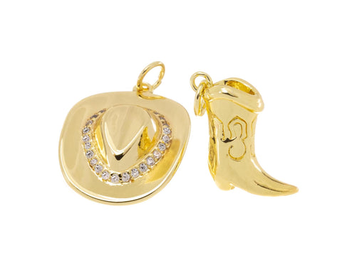 Cowboy Cowgirl Boot And Hat Charm,Cowboy Boot And Hat Charm For Jewelry Making,Western Cowboy Boots And Hat Pendant,CPG1122-CPG1453