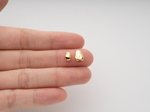 Gold  Nugget Spacer bead, Hammered Gold Spacer, Real Gold plated Beads, rich gold nugget, SPG056, SPG057 Two Sizes Available Sm or Lrg