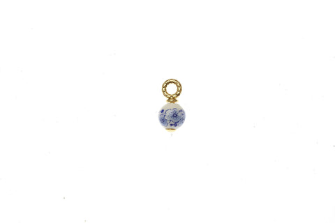 Chinese Porcelain Vase Inspired Charm or Pendant, Traditional vintage style Chinese white and blue porcelain good luck, CPG1570