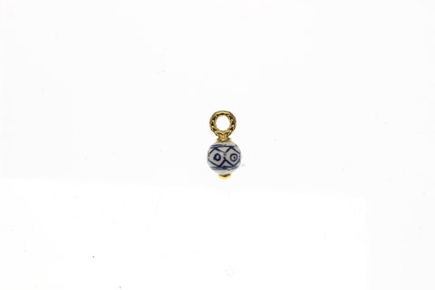 Chinese Porcelain Vase Inspired Charm or Pendant, Traditional vintage style Chinese white and blue porcelain good luck, CPG1570