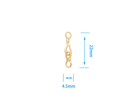 -18k Gold plated hook and eye clasp set, Gold S Hook Clasp, jewelry making supplies, CLG133