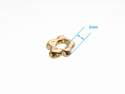 -18k Gold or Silver Flower Spacer Beads Charms, Flower bead or spacer for Bracelet Necklace, Flower beads, SPG031, SPS031