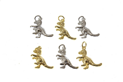 -18k Gold Dinosaur T-Rex Charm,Dino T-Rex Charm For Necklace Or Bracelet, T-Rex Charm, Charms for Boys DIY Jewelry Making Supply,CPG1394