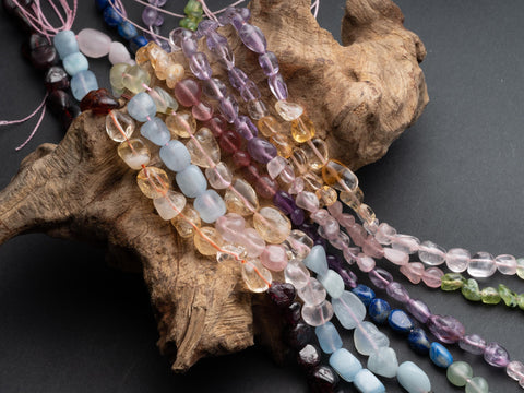 COLOR MIX Natural Gemstones, 7 assorted colors total combo choices, Spiritual Healing, Crystal beads, PN001-PN007