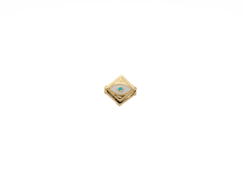 -18k Gold All seeing Eye Bead Spacer, Evil Eye, Eye of Providence, Third Eye Bead or Spacer, SPG052