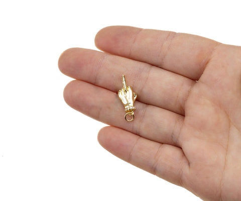 Flipping The Bird Charm,Gold And SIlver Fcuk You Sign Hand Charm,Bachelorette Party gift,Middle Finger Charm,WHOLESALE CPG-CPS1593