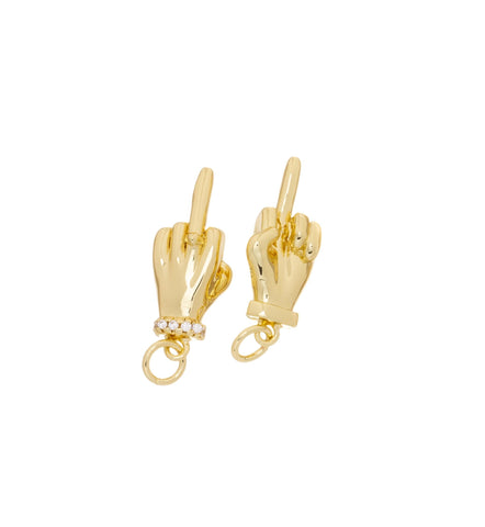 Flipping The Bird Charm,Gold And SIlver Fcuk You Sign Hand Charm,Bachelorette Party gift,Middle Finger Charm,WHOLESALE CPG-CPS1593