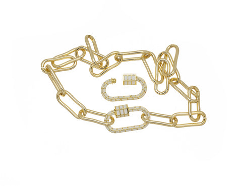 Gold Carabiner Clasp With Enamel Finish,Screw In Clasp,Large Carabiner Screw Clasp, 1pc,5pcs And 10pcs WHOLESALE