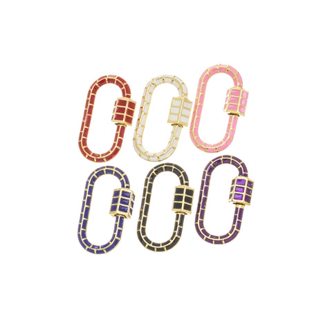 Gold Carabiner Clasp With Enamel Finish,Screw In Clasp,Large Carabiner Screw Clasp, 1pc,5pcs And 10pcs WHOLESALE